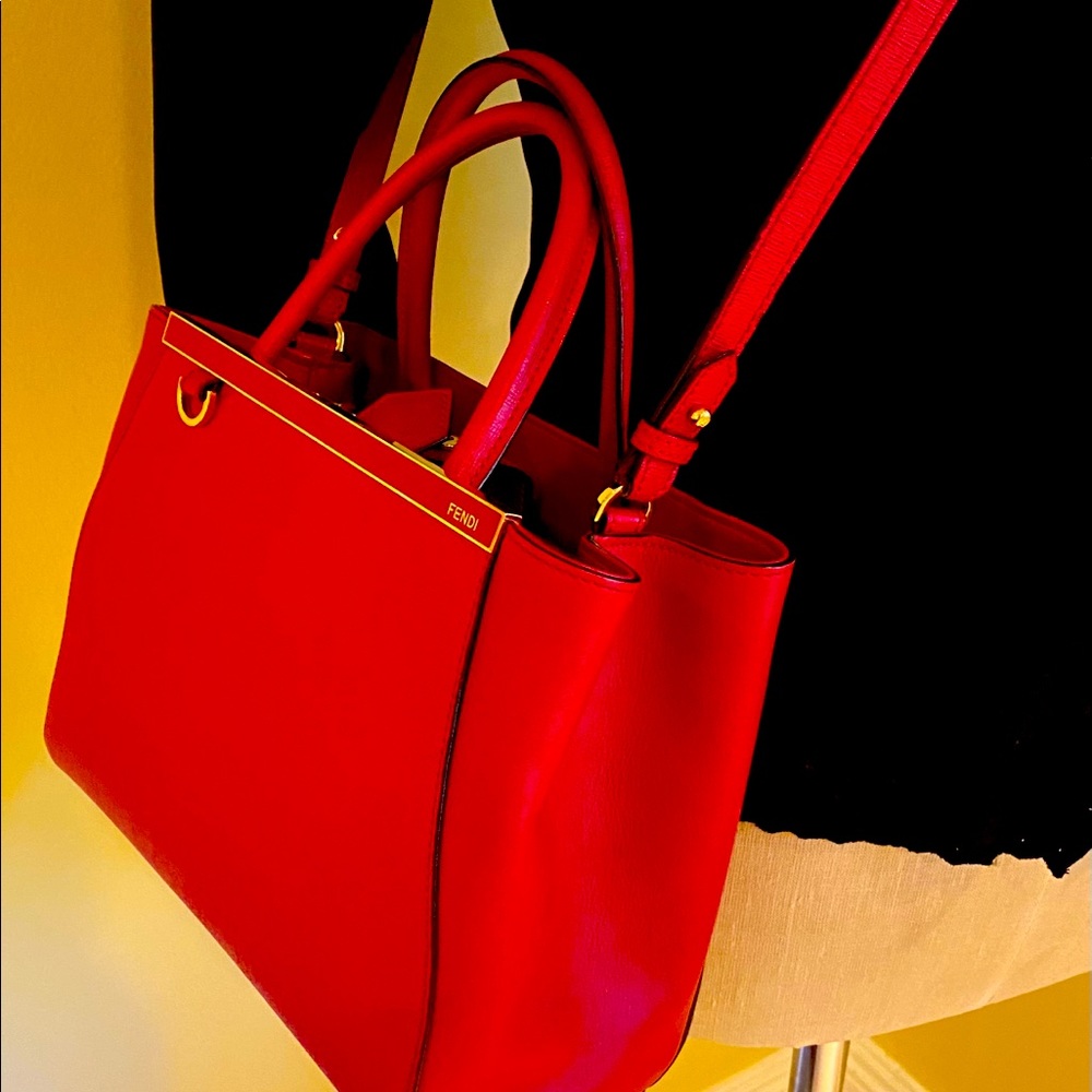 Fendi cross body, petite toujour, apple red